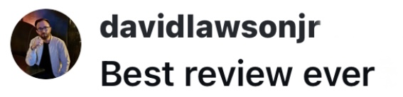Comment Best Review Ever.