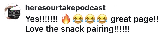 Comment Great Snack Pairing.